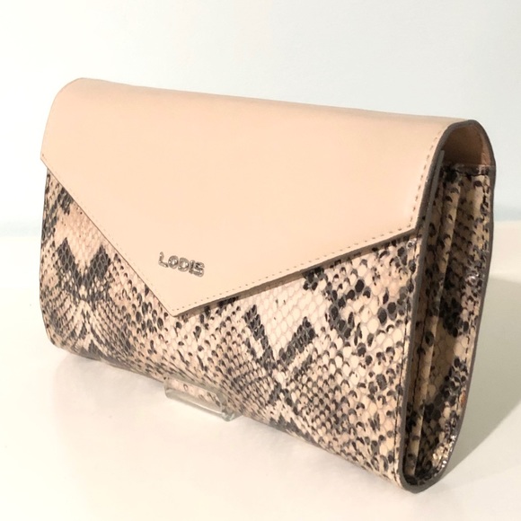 Handbags - NWOT snake-embossed clutch/wallet w/ xbody strap